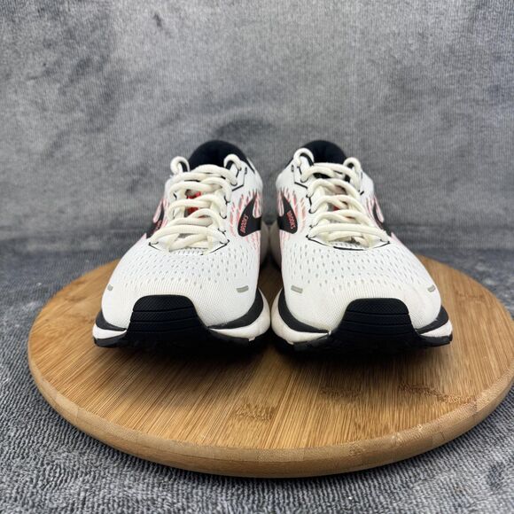Brooks Ghost 13 Running Shoes Womens Size 10 White Black Red Road DNA Loft - Picture 2 of 10